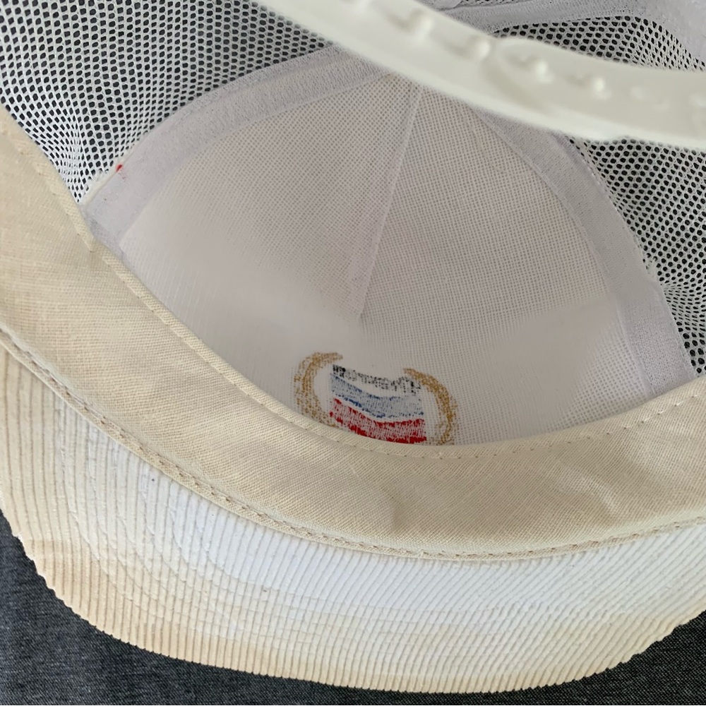 Vintage Corduroy Chevron Embroidered White Mesh Snapback Hat COED Oil & Gas - Picture 6 of 9